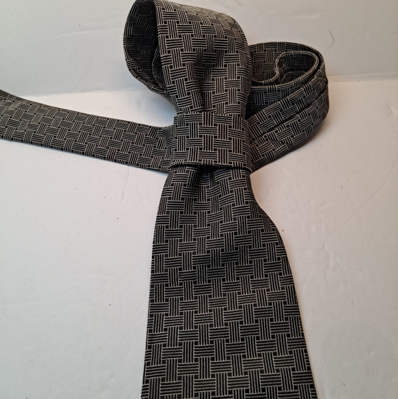 Polo By Ralph Lauren 57” Men’s Repp Tie 100% Silk  USA Black/Grey Neiman Marcus - Picture 5 of 9